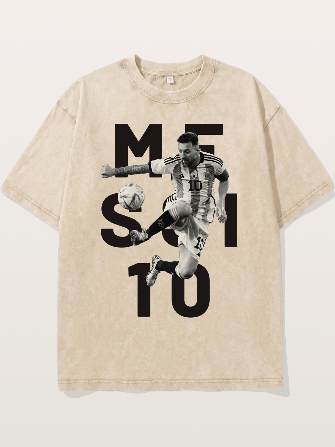 Messi 10 Action Print Washed T-shirt