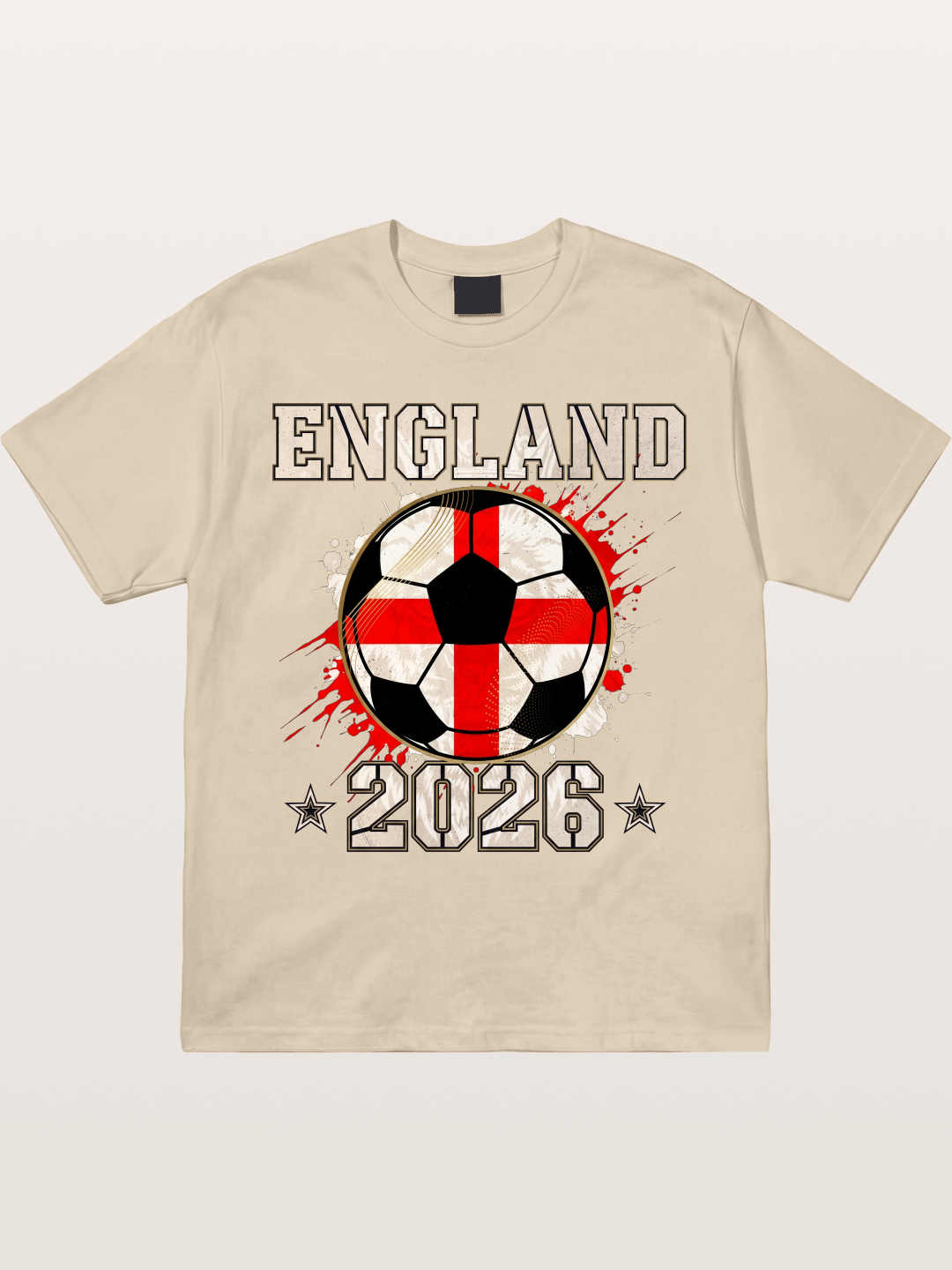 England 2026 Soccer Cross Flag Gildan T-shirt