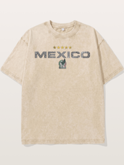 Mexico Football Retro Logo Washed T-shirt