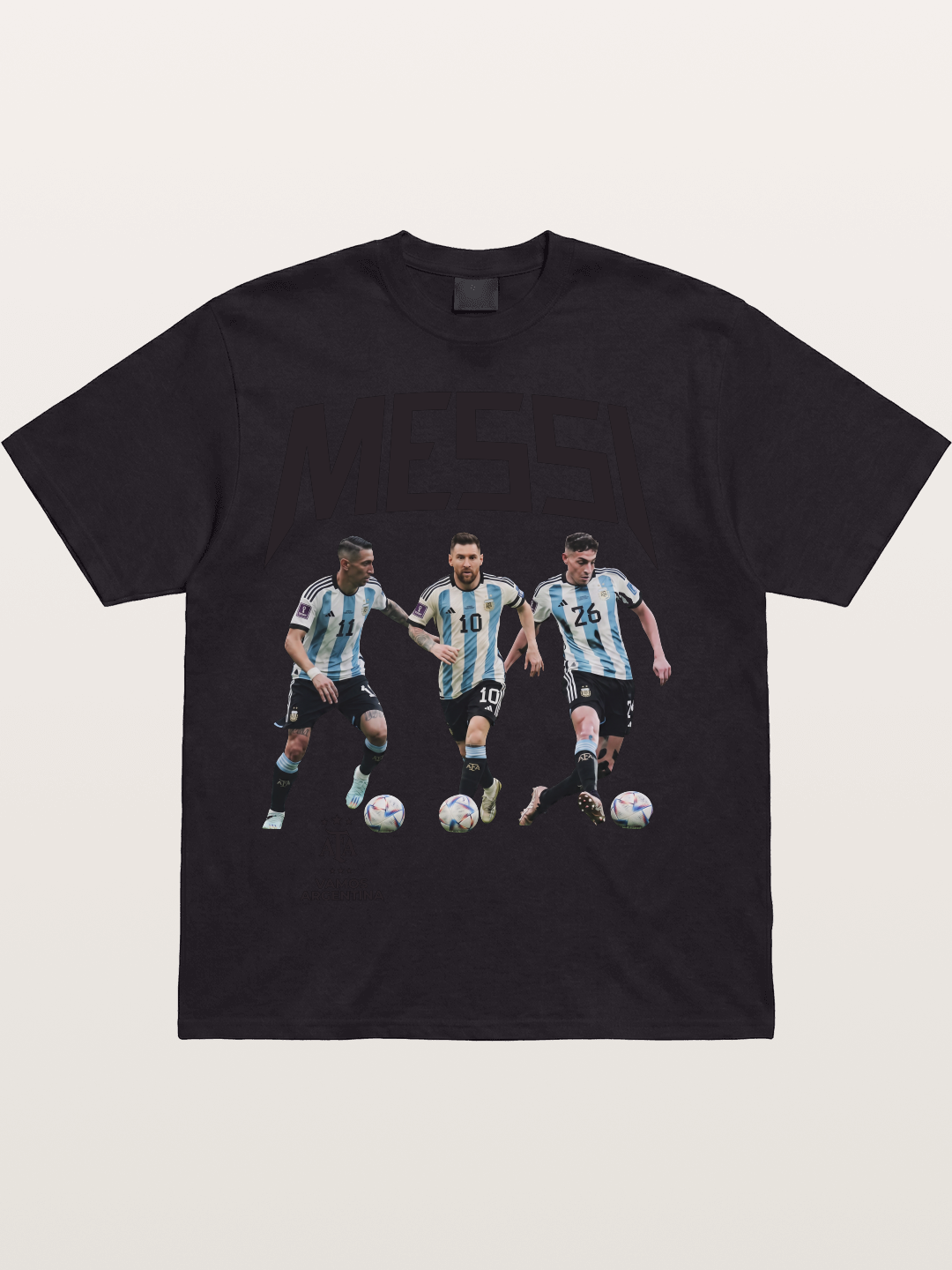 Messi Argentina Trio Soccer Players Cotton T-shirt