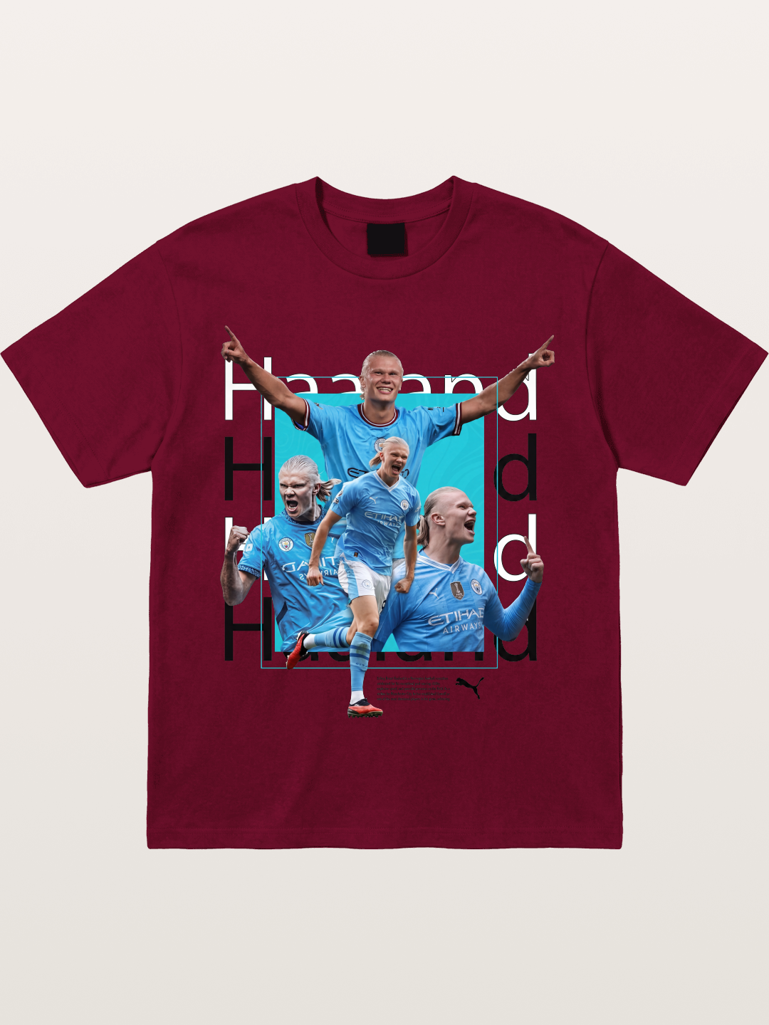 Haaland Typography Collage Art Gildan T-shirt