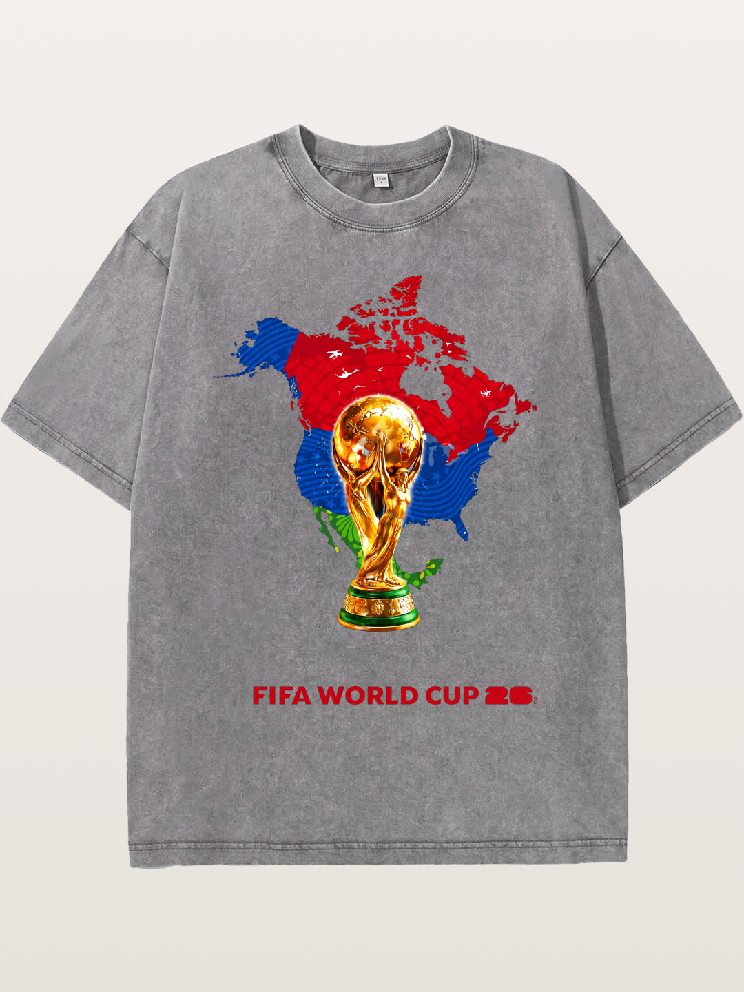 World Cup Trophy & Americas Map Washed T-shirt