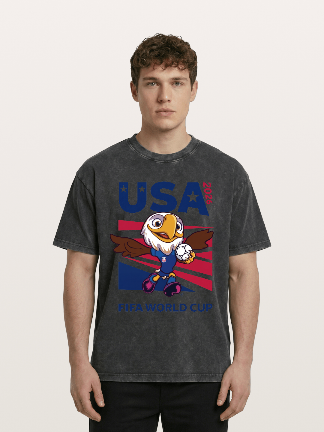 USA Eagle Mascot World Cup Washed T-shirt