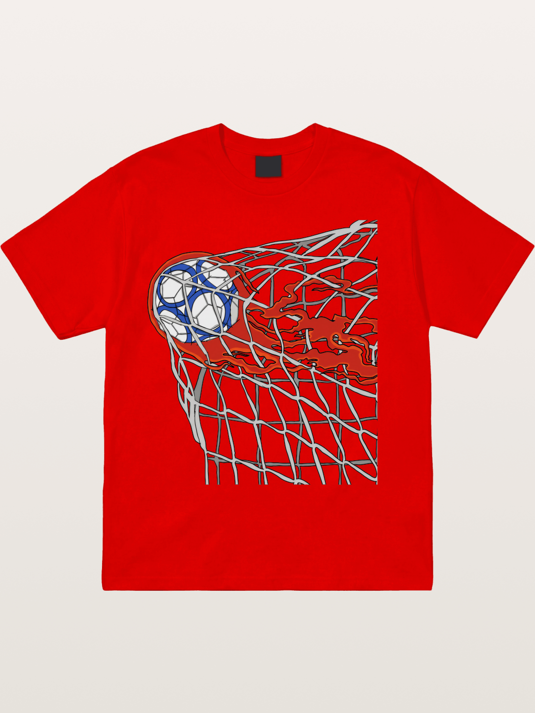 Flaming Goal Net Illustration Cotton T-shirt