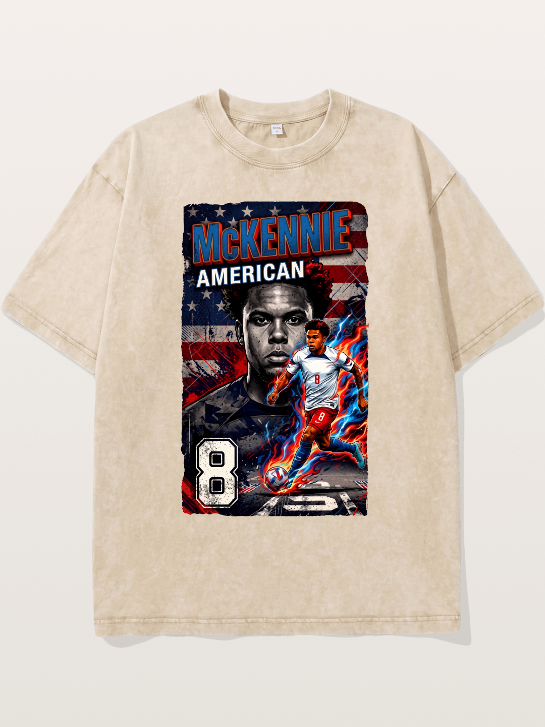 Weston Mckennie Fiery Retro Design Washed T-shirt