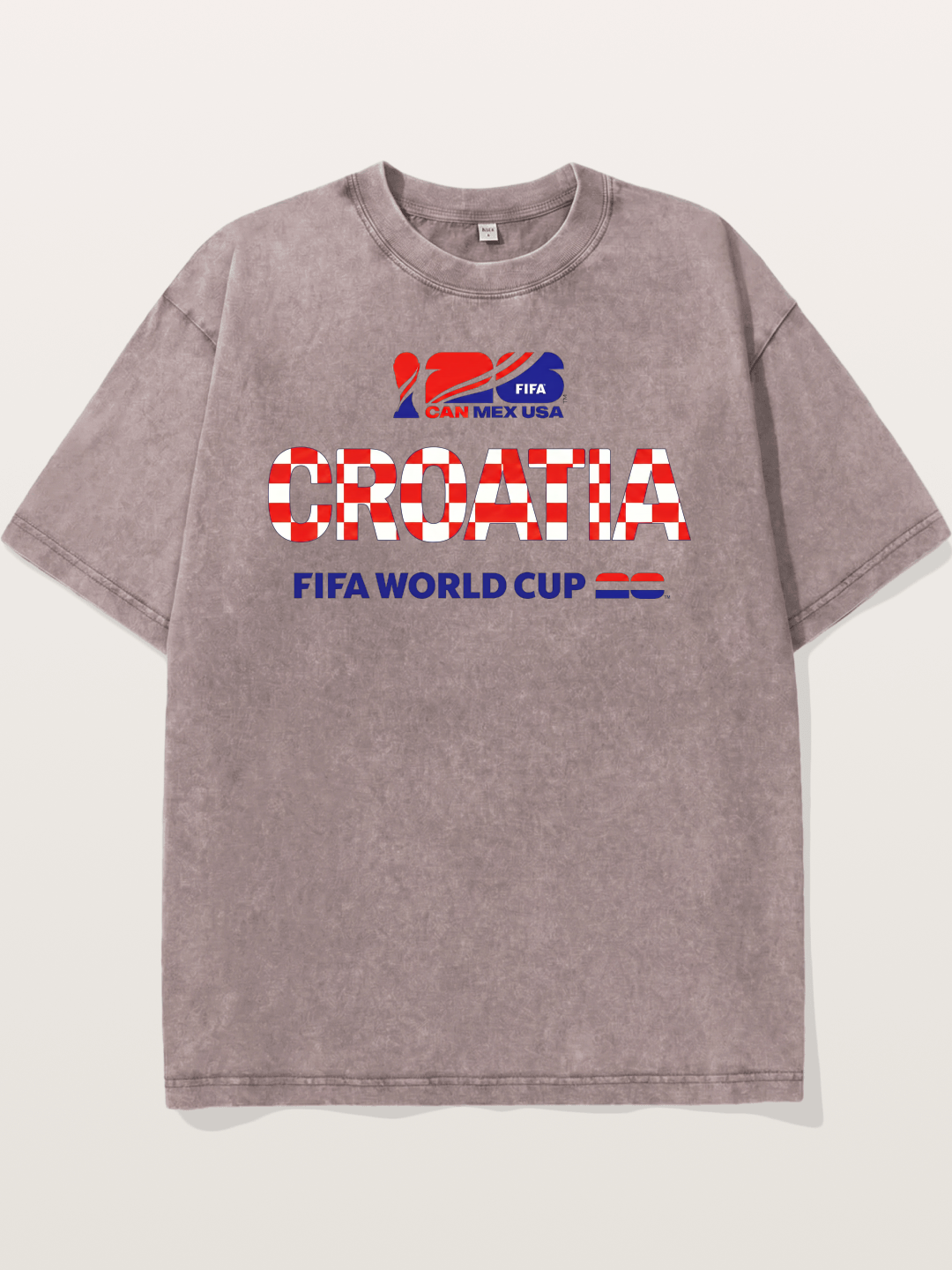 Croatia 2026 World Cup Typo Washed T-shirt