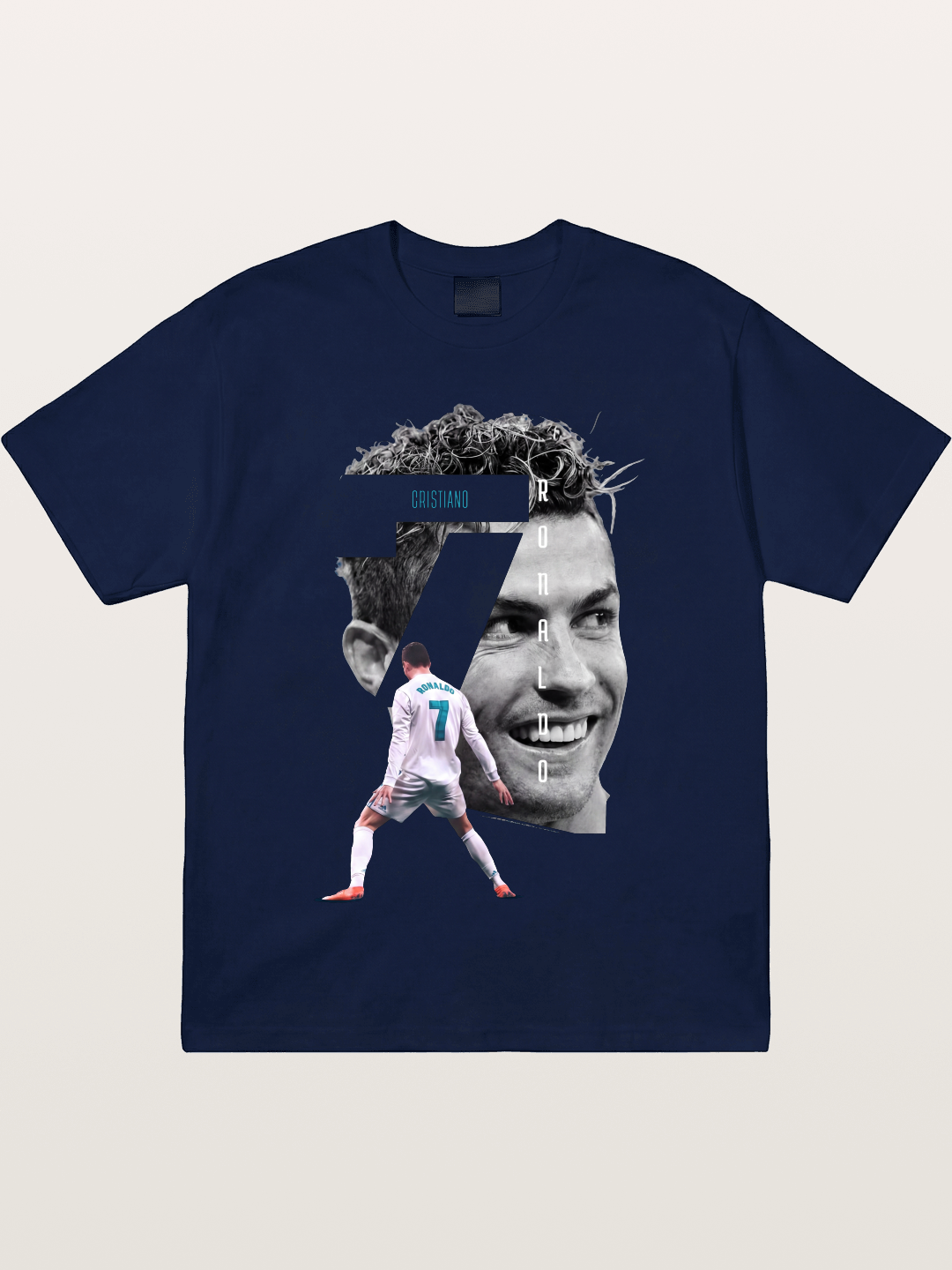 Cristiano Ronaldo 7 Number Montage Gildan T-shirt