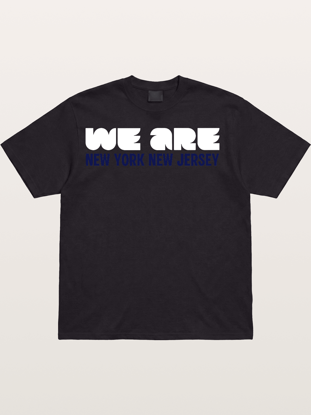 New York New Jersey Navy Typo Cotton T-shirt
