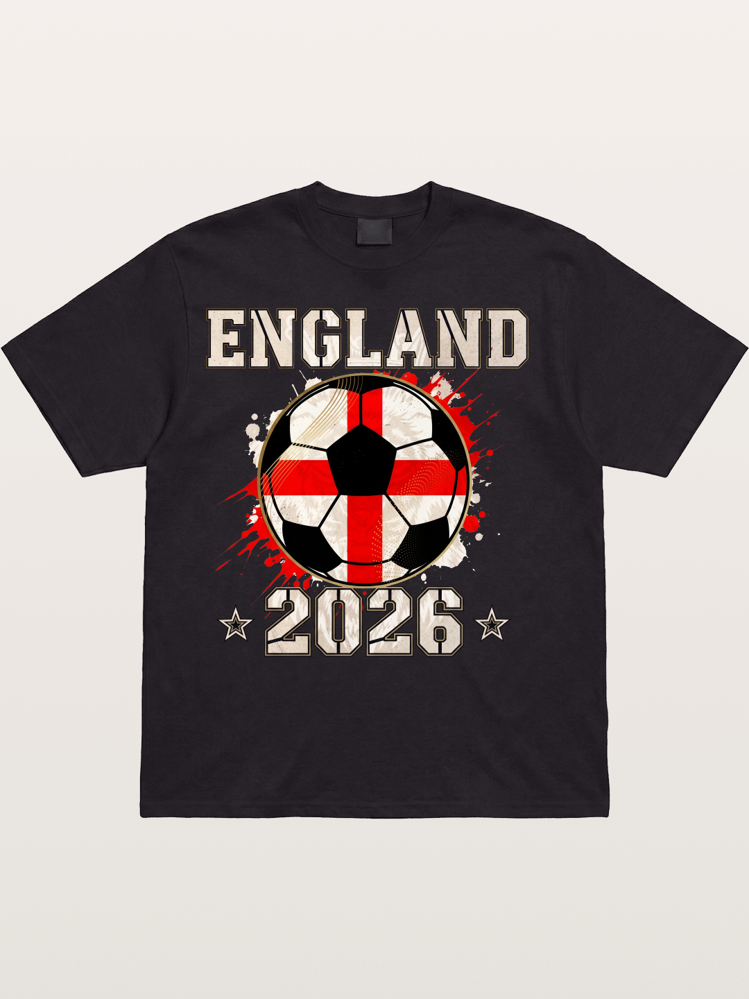 England 2026 Soccer Cross Flag Cotton T-shirt