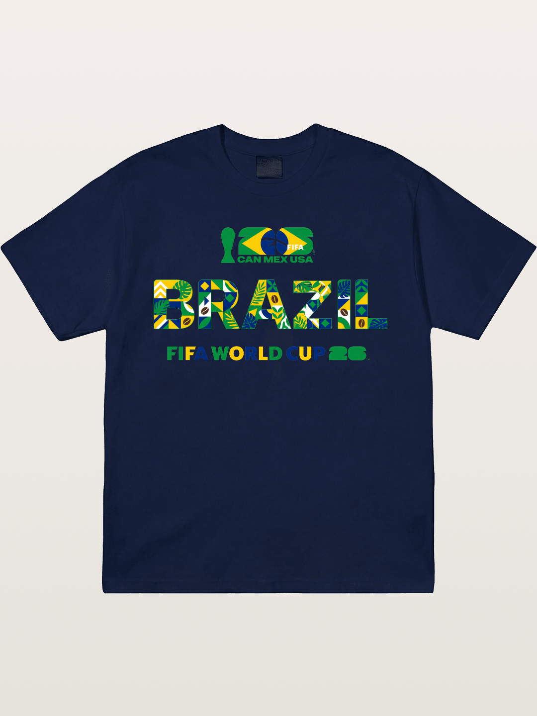Brazil 2026 Floral Pattern Art Gildan T-shirt