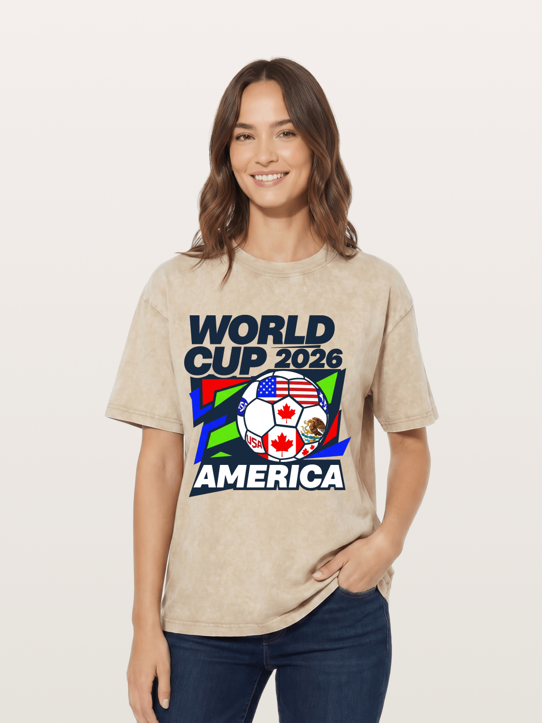 World Cup 2026 America Geometric Washed T-shirt