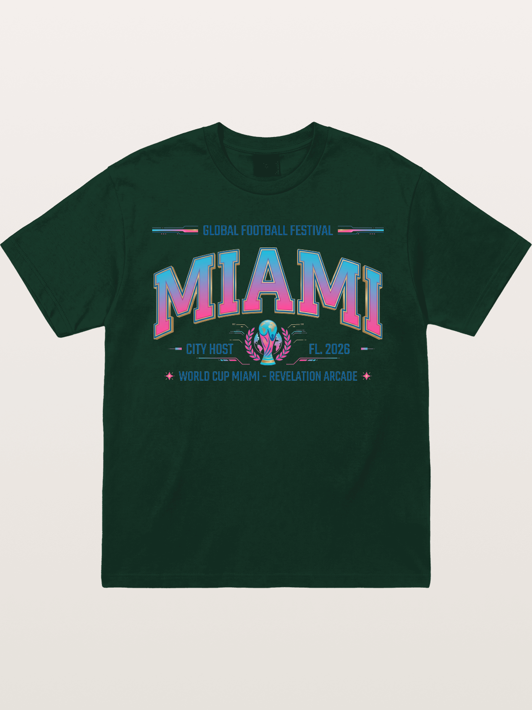 Miami 2026 WC Ombre Typography Gildan T-shirt
