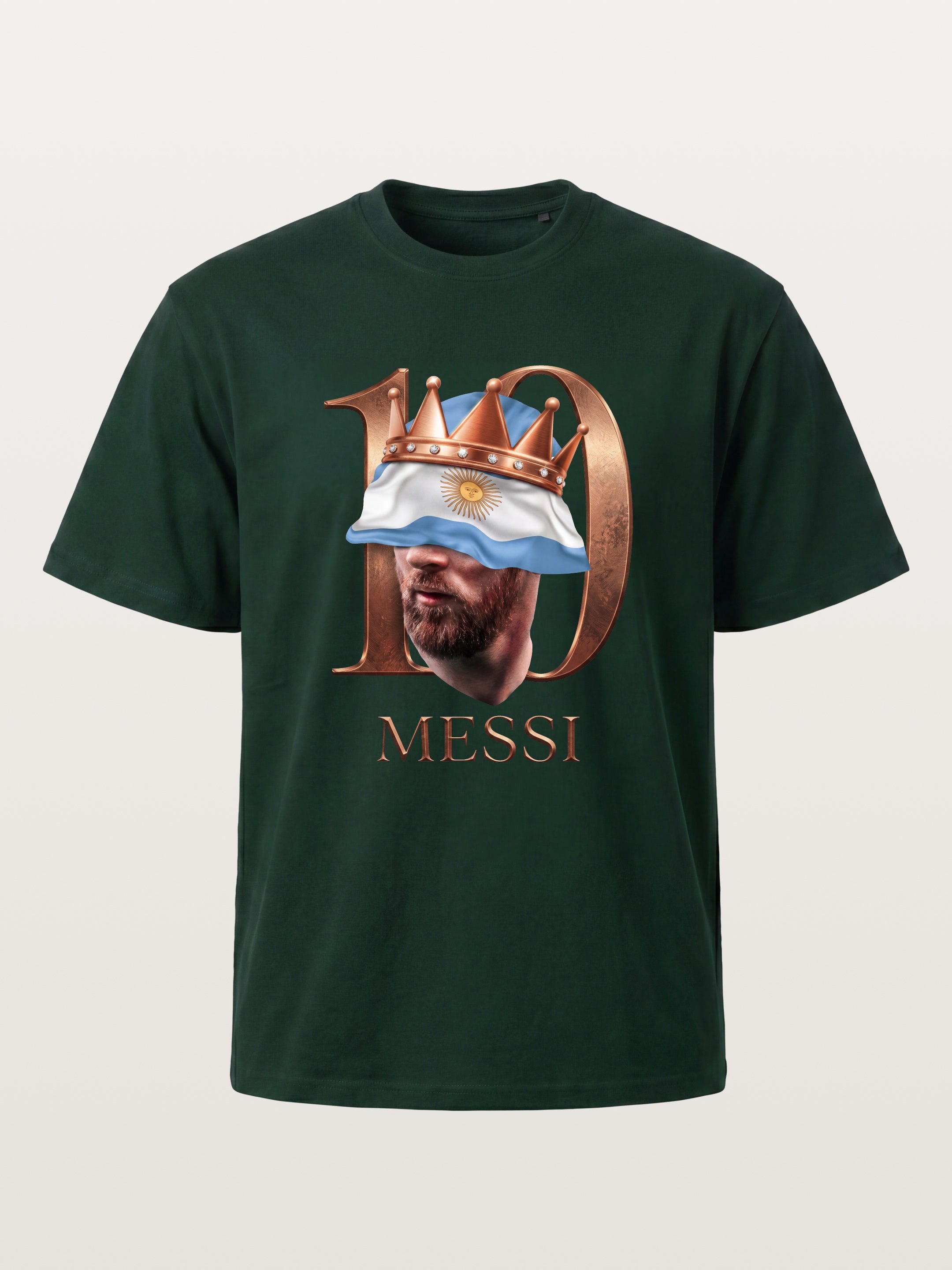 Messi Crown Argentina Flag Art Gildan T-shirt
