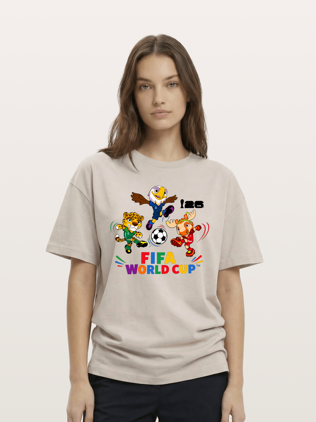 FIFA World Cup Mascots Print Cotton T-shirt