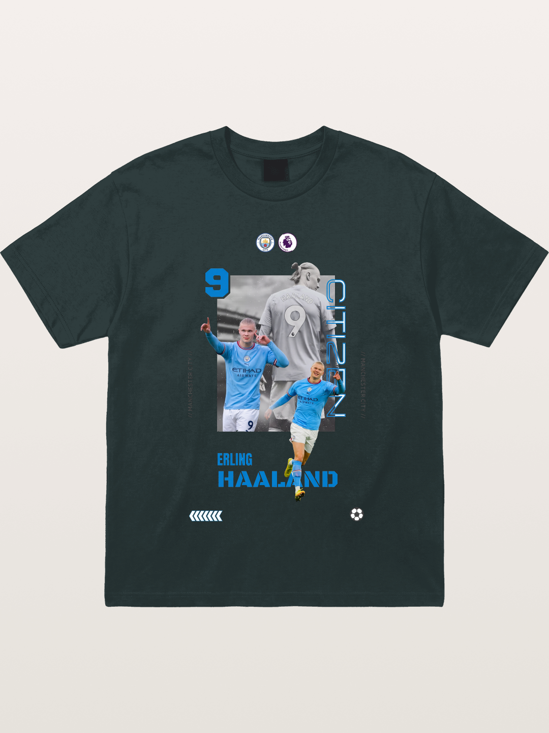 Haaland City Montage Print Gildan T-shirt