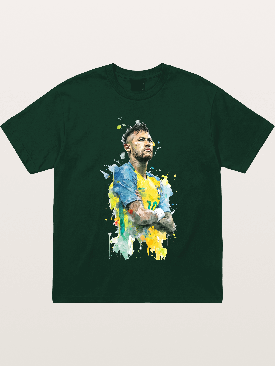 Neymar Brazil Watercolor Print Gildan T-shirt