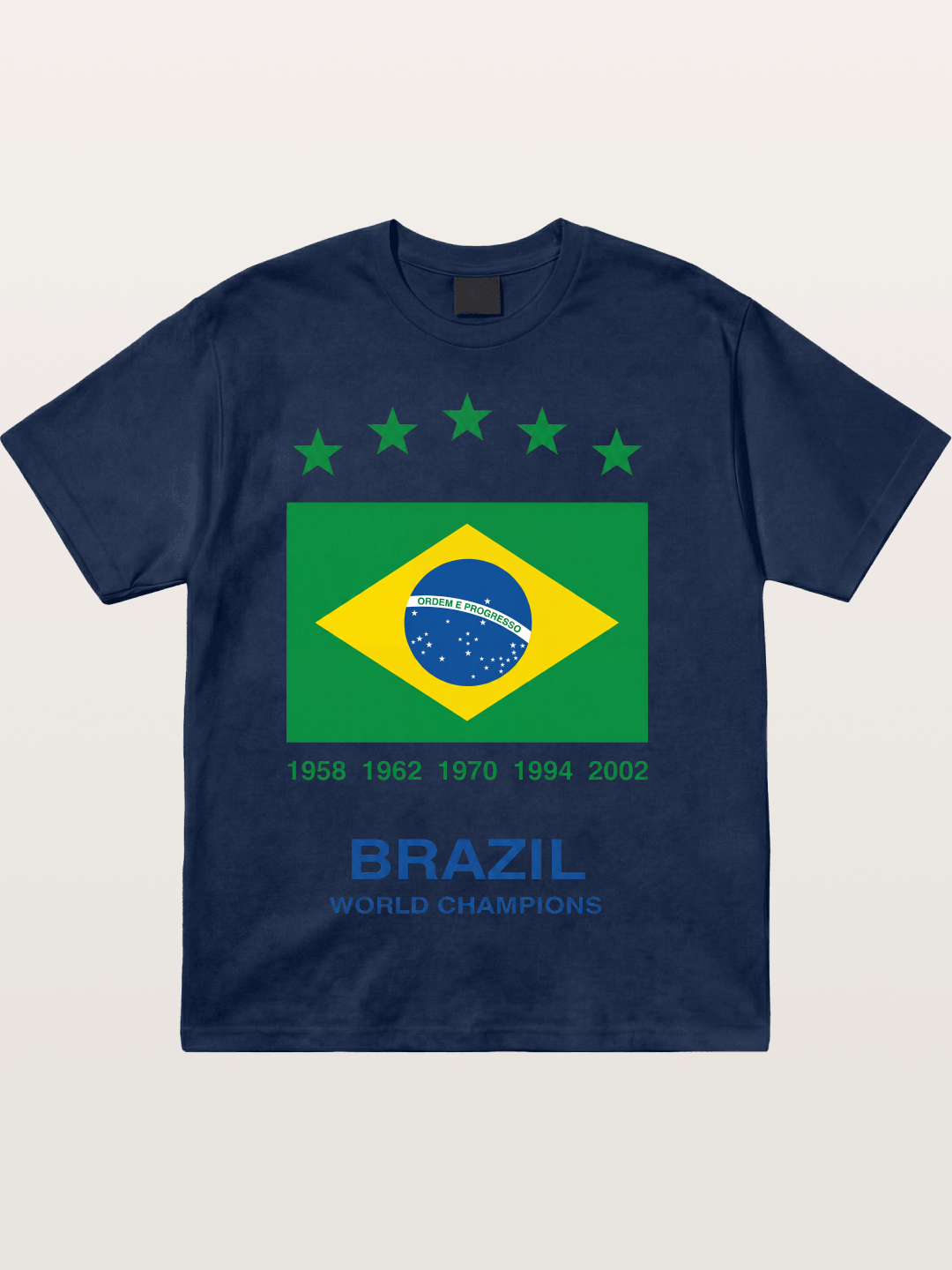 Brazil World Champions Flag Card Cotton T-shirt