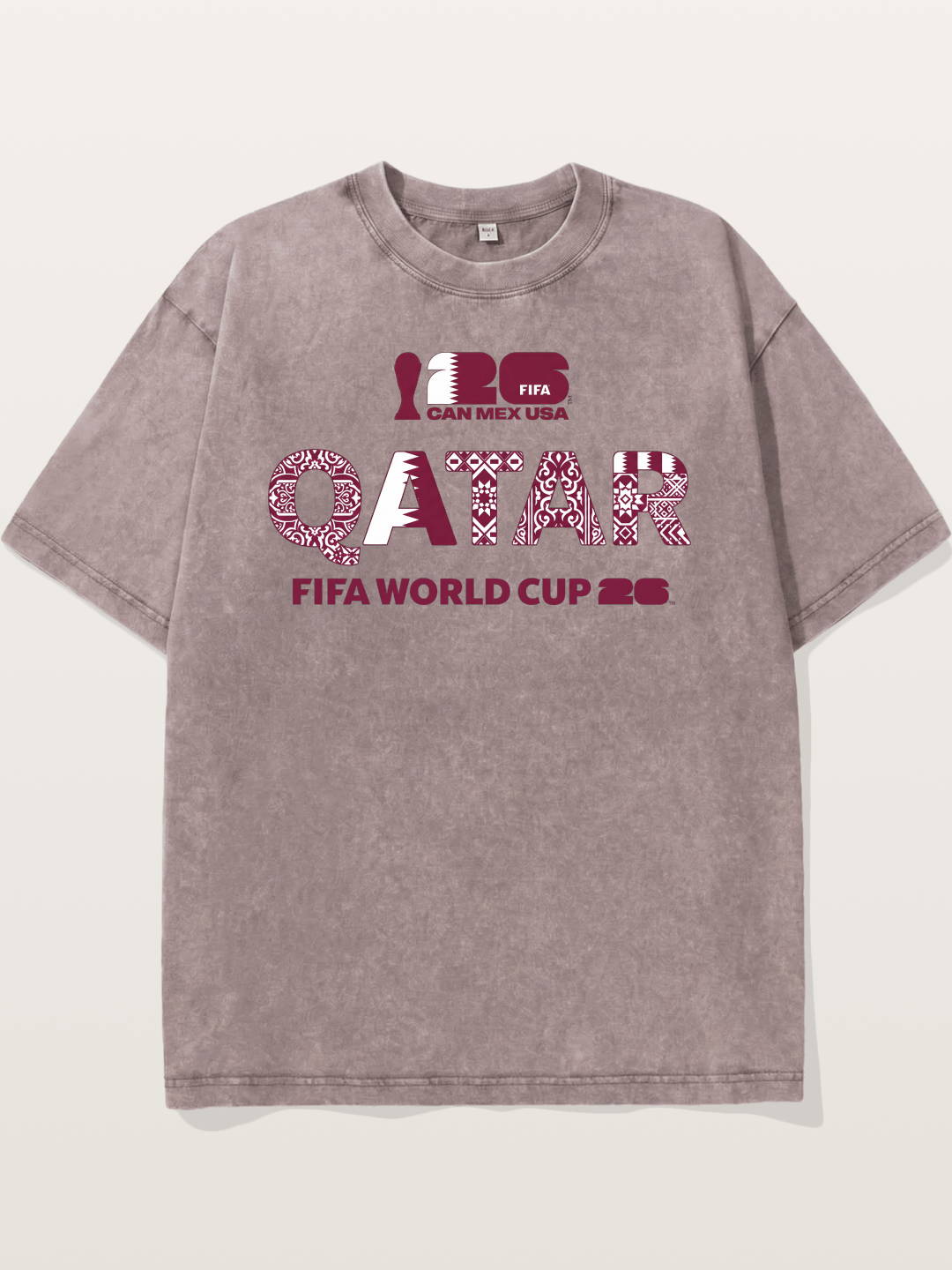 Qatar 2026 Geometric Ornament Art Washed T-shirt