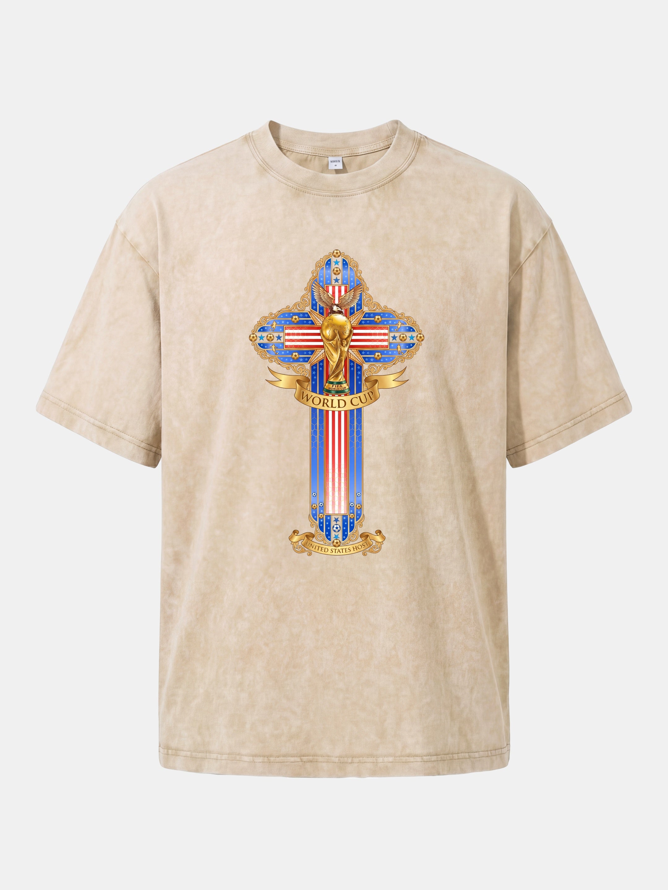 USA Cross World Cup Trophy Card Washed T-shirt