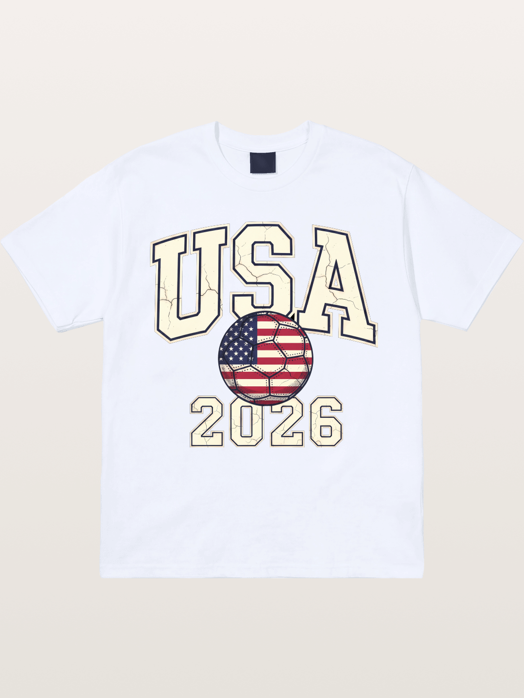 USA 2026 Cracked Letter Soccer Gildan T-shirt