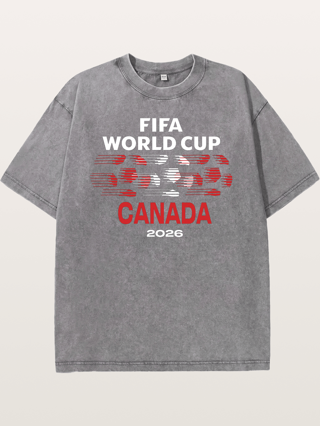 Canada WC 2026 Speed Text Design Washed T-shirt