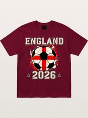 England 2026 Soccer Cross Flag Gildan T-shirt