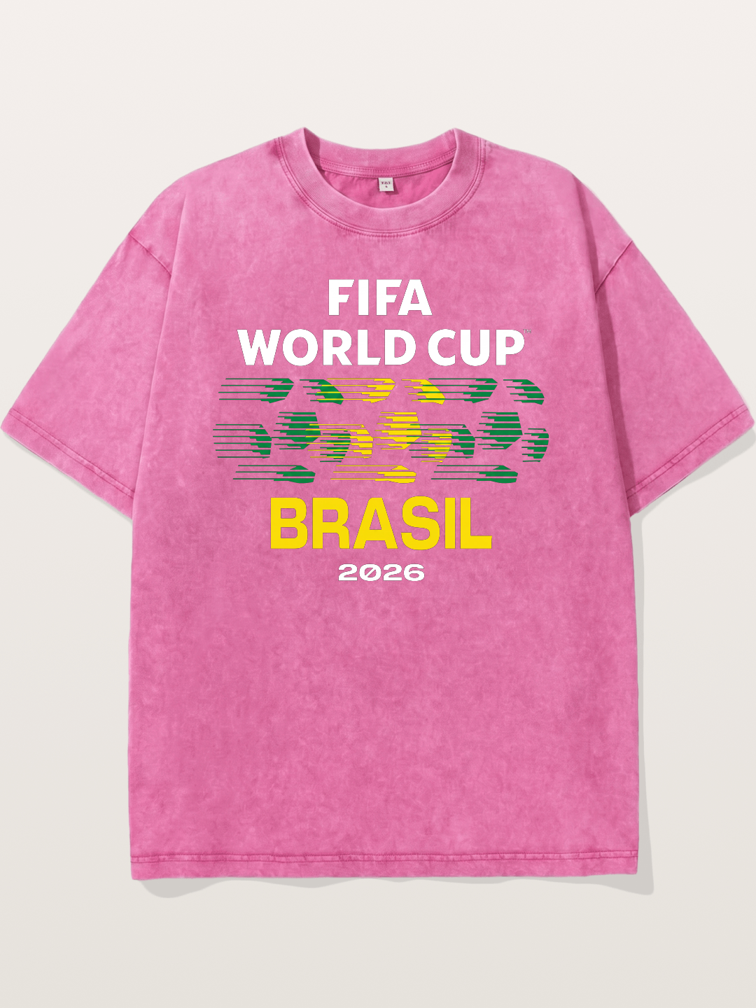 Brasil WC 2026 Speed Text Design Washed T-shirt