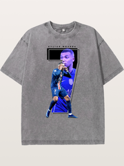 Mbappe Dual Portrait Collage Washed T-shirt