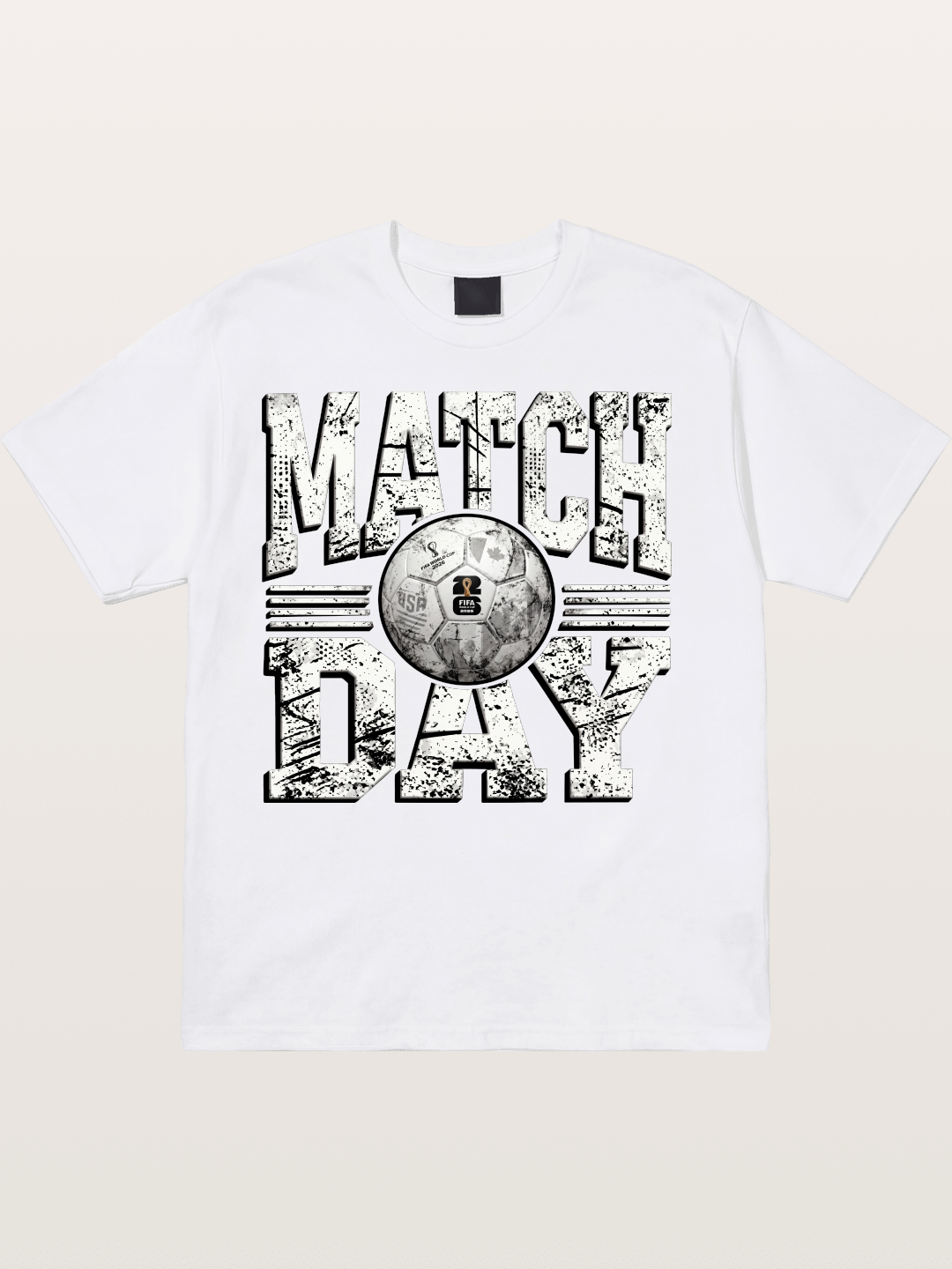 Match Day Grunge Soccer Print Cotton T-shirt