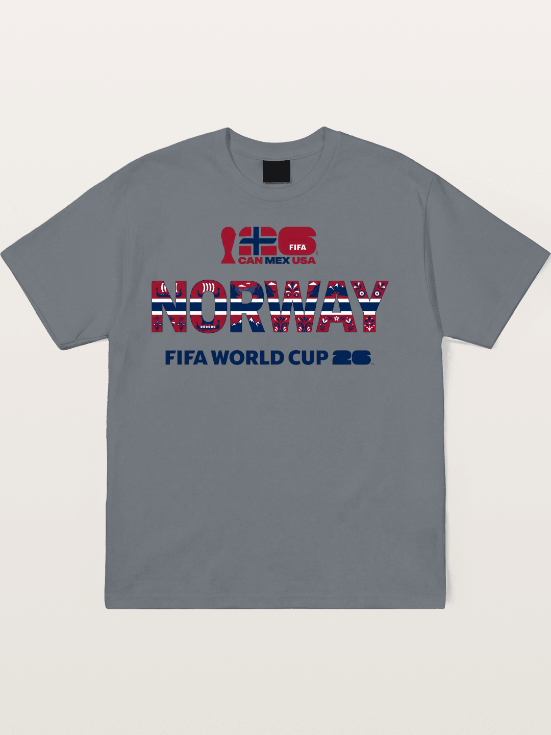 Norway 2026 Folk Pattern Print Cotton T-shirt