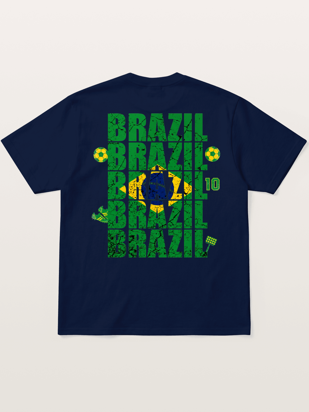 Brazil Cracked Text Collage Art Gildan T-shirt