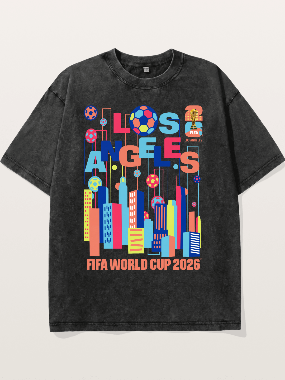 Los Angeles WC 2026 Cityscape Design Washed T-shirt