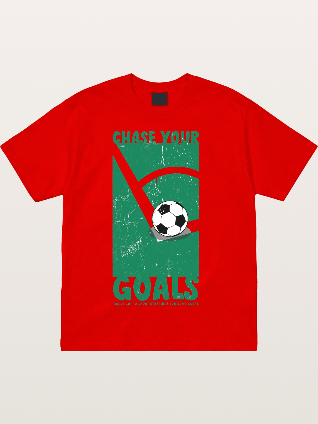 Chase Your Goals Green Poster Cotton T-shirt