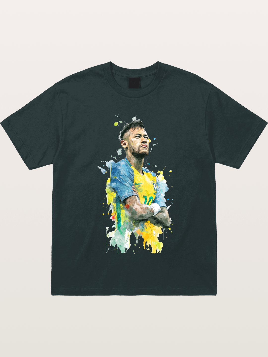 Neymar Brazil Watercolor Print Gildan T-shirt
