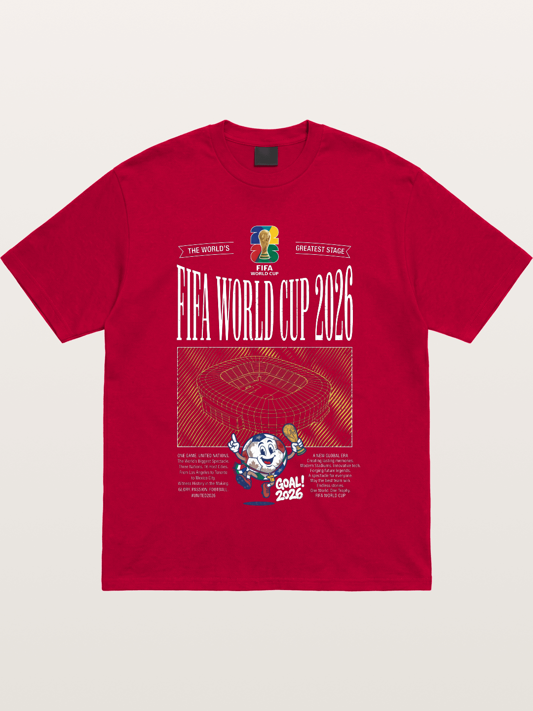 2026 WC Stadium Mascot Line Art Gildan T-shirt