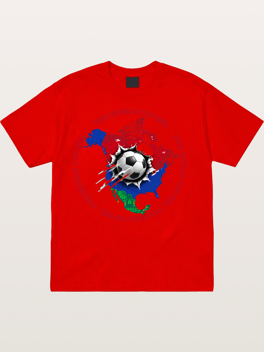 Soccer Ball Americas Burst Design Cotton T-shirt