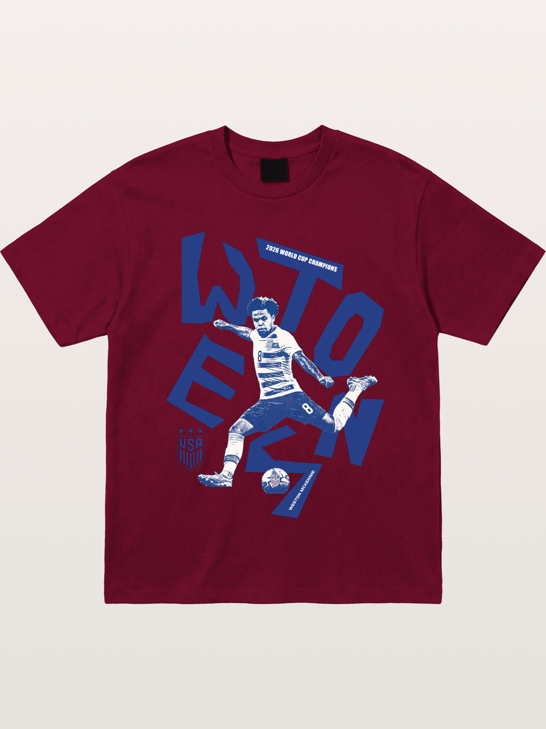 Weston Mckennie Bold USA Lettering Gildan T-shirt
