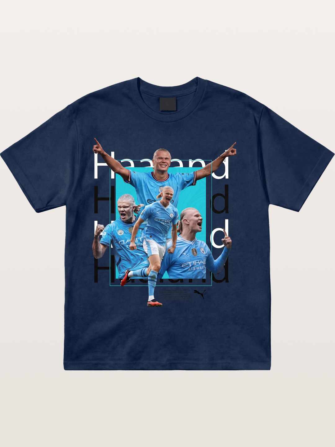 Haaland Typography Collage Art Cotton T-shirt