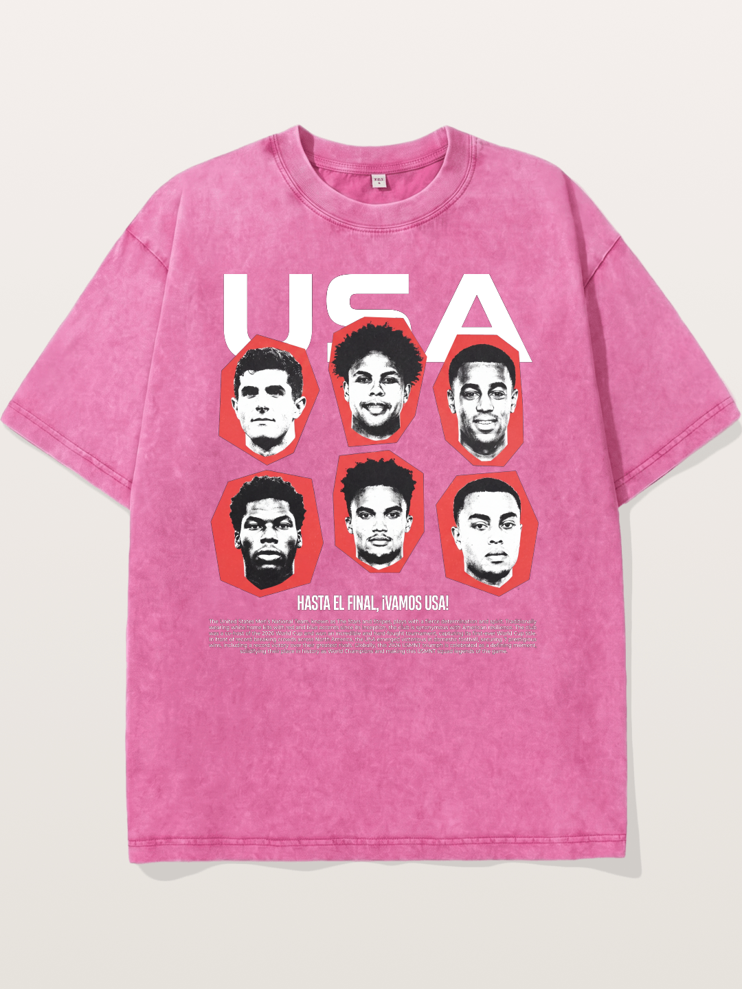 Six US Soccer Stars Hexagon Layout Washed T-shirt