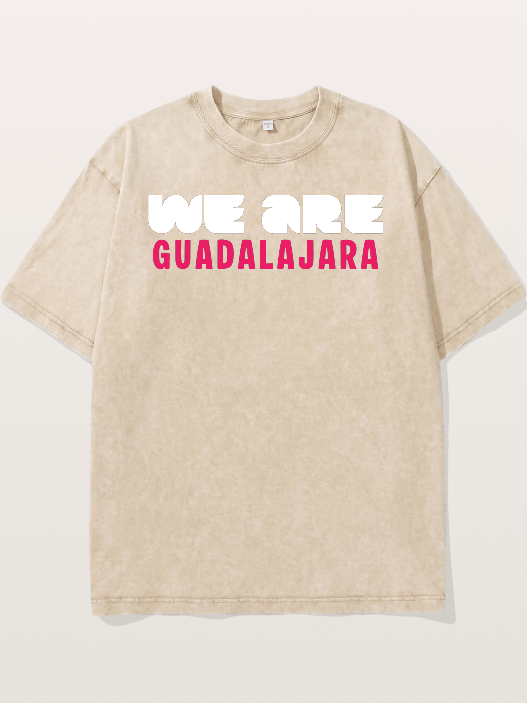 Guadalajara Pink Block Letters Washed T-shirt