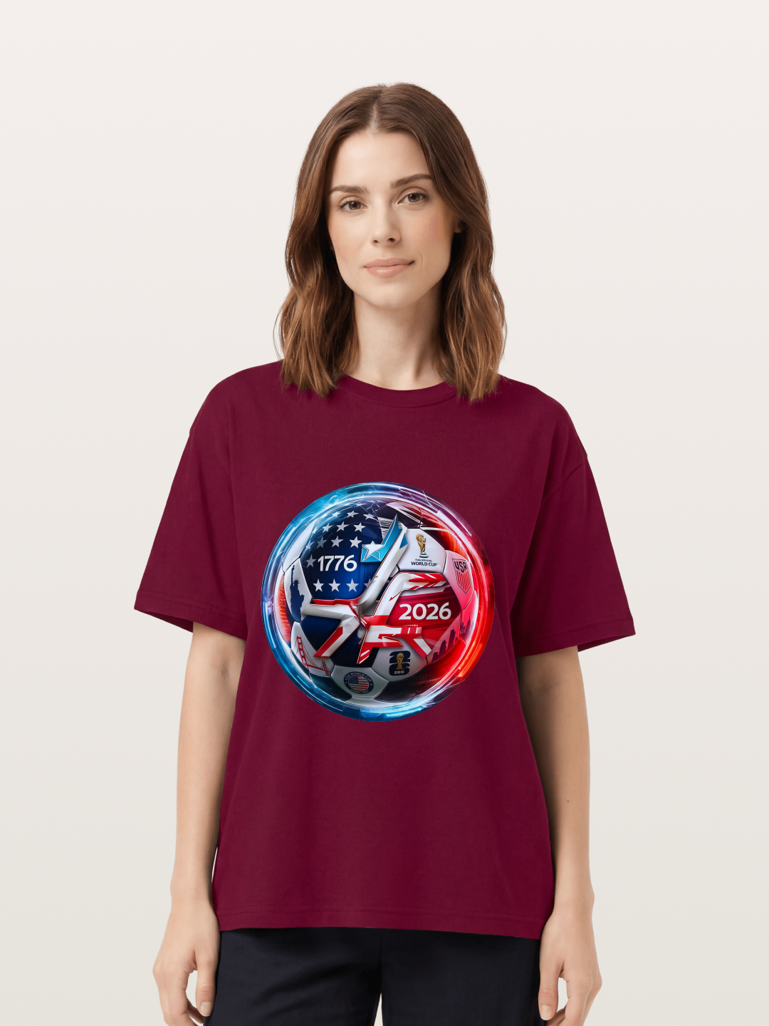 2026 USA Soccer Ball Poster Gildan T-shirt
