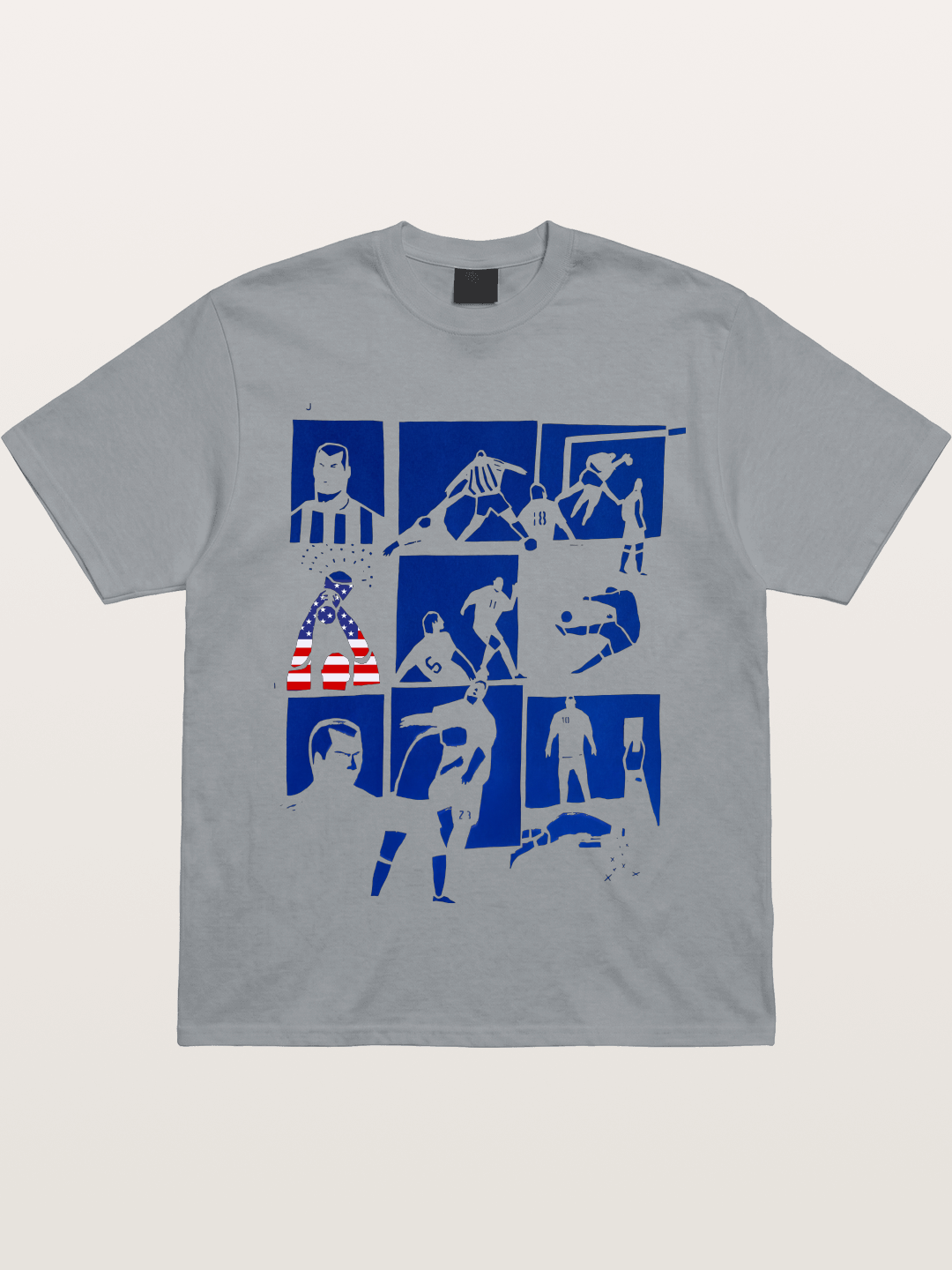 USA Soccer Player Silhouette Grid Gildan T-shirt