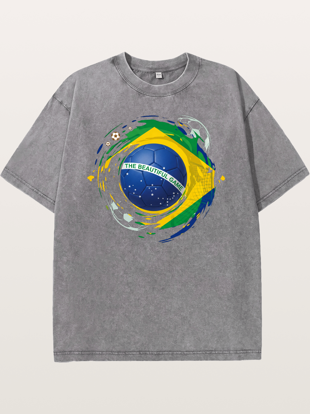 The Beautiful Game Brazil Print Washed T-shirt