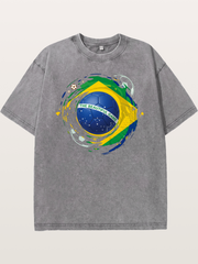 The Beautiful Game Brazil Print Washed T-shirt