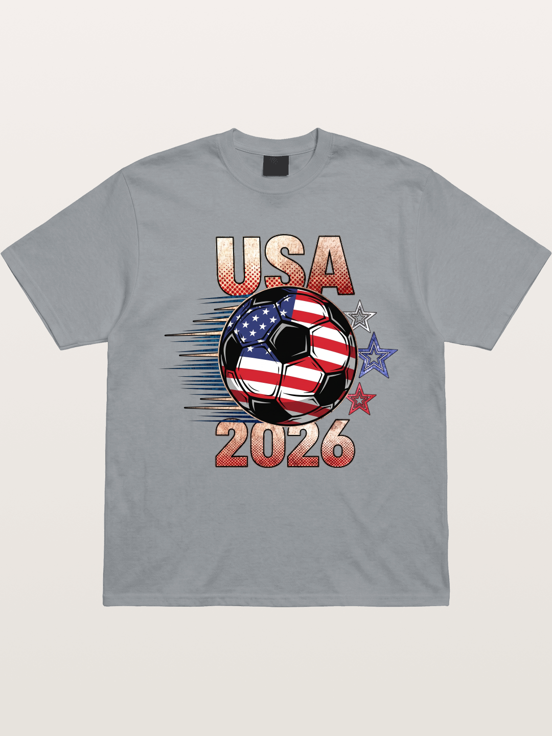 USA 2026 American Flag Soccer Ball Gildan T-shirt