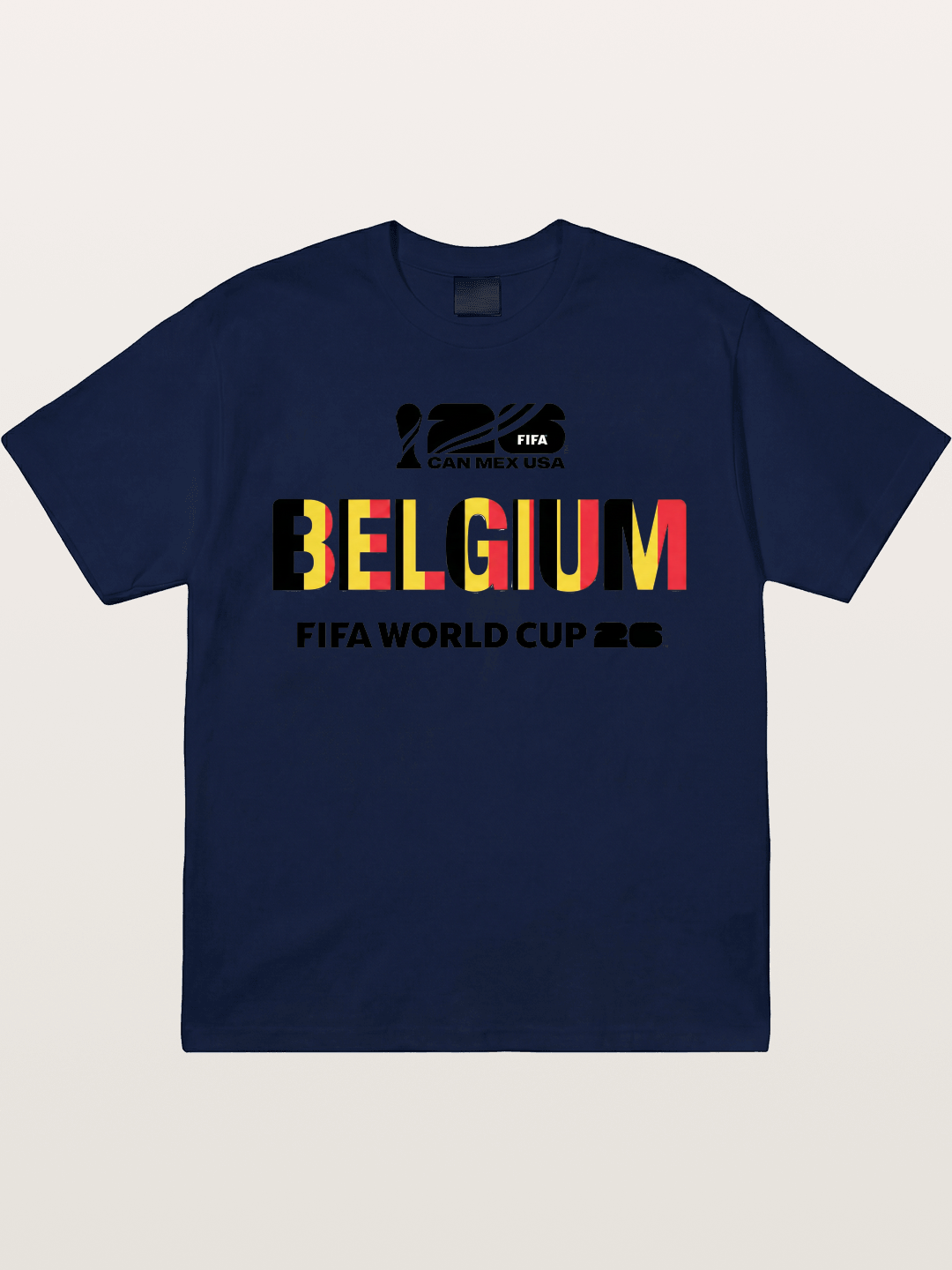 Belgium 2026 Flag Pattern Print Gildan T-shirt