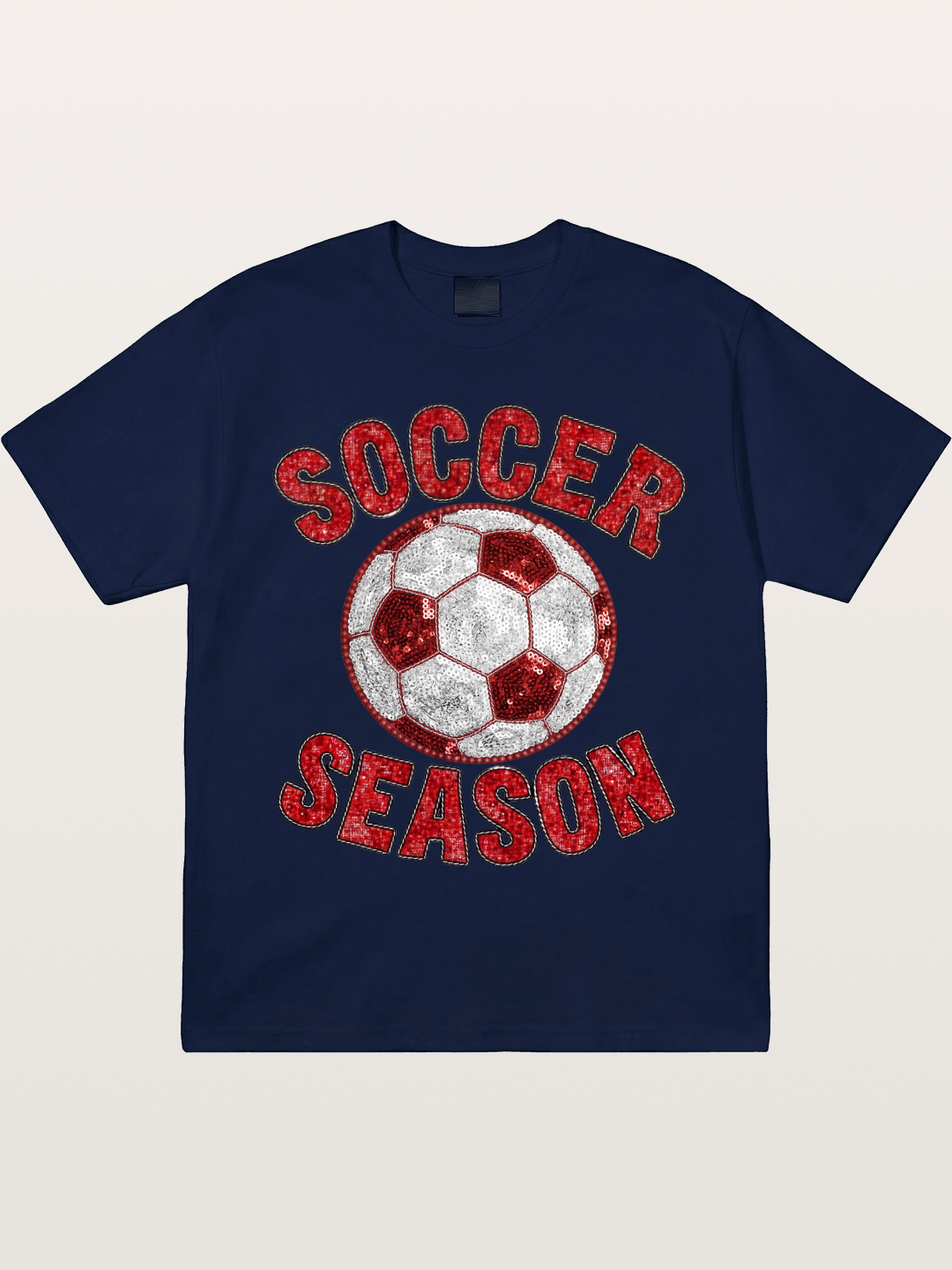 Glitter Soccer Season Badge Gildan T-shirt