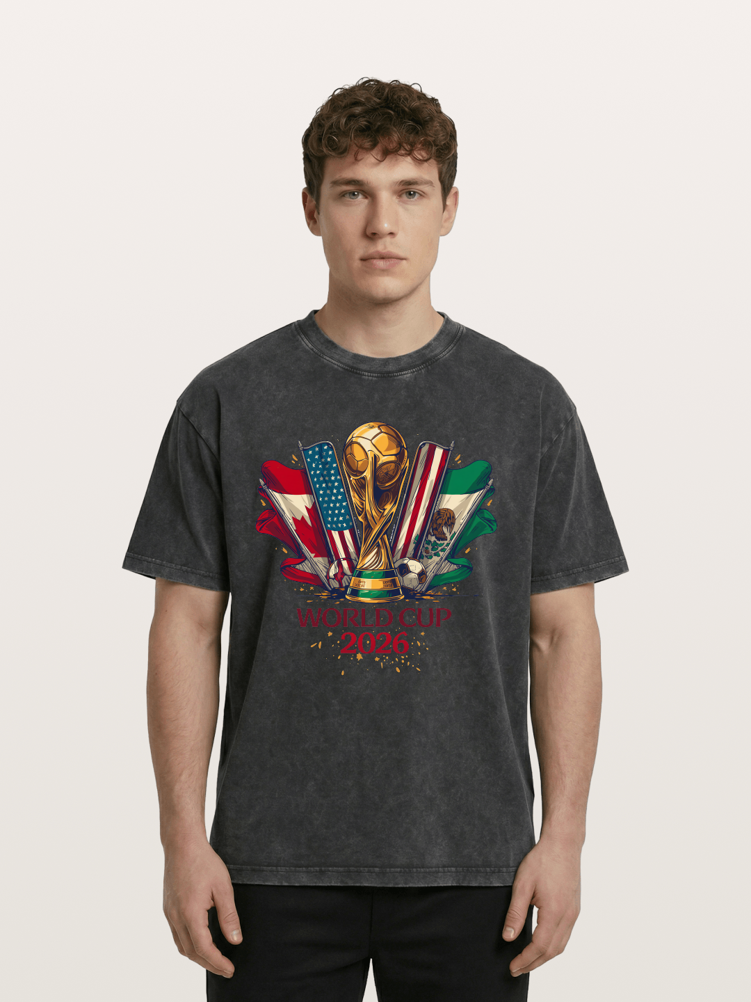 2026 WC World Flags Poster Washed T-shirt