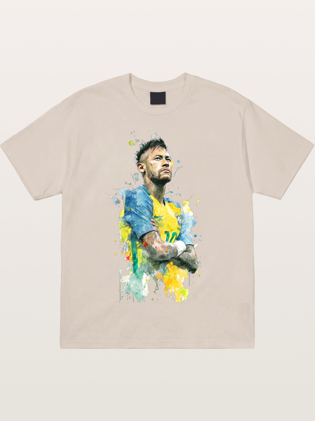Neymar Brazil Watercolor Print Cotton T-shirt