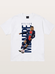 Mbappe PSG Vertical Typography Cotton T-shirt